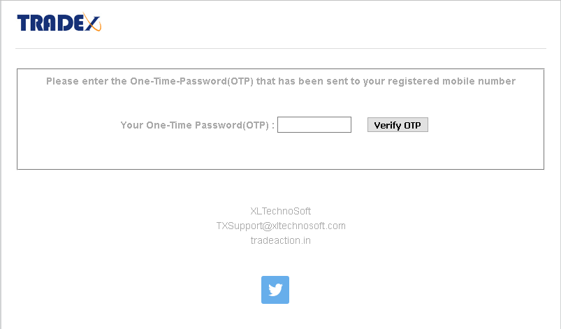 TRADEx - Best Buy Sell Signal Software OTP verification